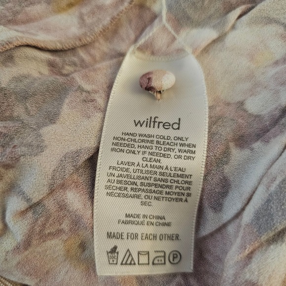 Wilfred Aritzia Women's Multicolor Floral Print Long Sleeve Blouse Top Sz Small - Picture 5 of 5